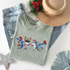 Comfort Colors® - Funny Shark Christmas Shirt - Cute Christmas Shirt - Shark Gift - Funny Christmas Shirt - Shark Shirt - Holiday Tshirts