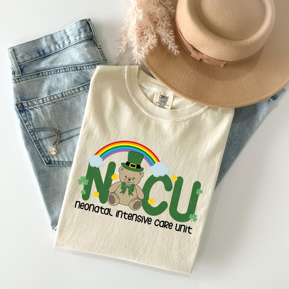 Comfort Colors® NICU St Patrick Shirt - Irish NICU T-Shirt -  St. Paddies Outfit  for Neonatal Nurse