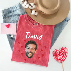 Custom Face Picture Shirt - Funny Face Heart Valentines Shirt - Valentines Gift for Boyfriend or Girlfriend