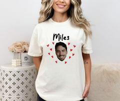 Custom Face Picture Shirt - Funny Face Heart Valentines Shirt - Valentines Gift for Boyfriend or Girlfriend