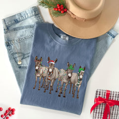 Comfort Colors® - Christmas Donkey Shirt - Funny Christmas Shirt - Farm Animal Shirt - Holiday Tshirts - Christmas Animals - Farmer Xmas