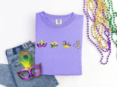 Comfort Colors® Mardi Gras Masks and Beads Carnaval Shirt - Mardi Gras Festival T-Shirt - Fat Tuesday Shirt