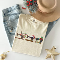Comfort Colors® - Christmas Sewing T-Shirt - Christmas Gift - Holiday Tee - XMas Sewing Lover - Sew Machine Shirt - Gift for Mom - Sew Merry