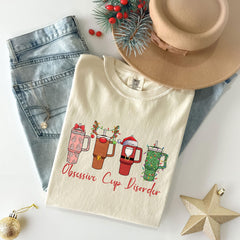 Comfort Colors® - Christmas Obsessive Cup Disorder Shirt - Xmas OCD Tee - Christmas Tumbler Shirt - Funny Cup Xmas - Christmas Cup Shirt