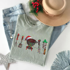Comfort Colors® - Christmas Grilling T-Shirt - Funny BBQ Tee - Foodie Holiday Shirt - XMas Funny Grill - BBQ Lover - Christmas BBQ Family