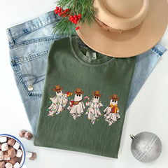 Comfort Colors® - Cowboy Ghost T-Shirt - Howdy Christmas Tee - Western Christmas Gift - Making Spirits Bright - Funny Western - Santa Ghost