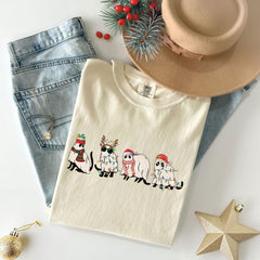 Comfort Colors® - Ghost Black Cat Shirt - Cute Christmas Gift - Cat Lover Christmas Tee - Funny Christmas - Christmas Graphic Shirt