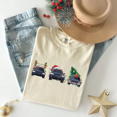Comfort Colors® - Police Car Christmas Shirt - Police Christmas Tree - Police Wife Gift - Blue Line Family Gift - Gift for Men