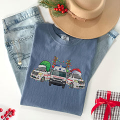 Comfort Colors® - Christmas Ambulance Shirt - Xmas Paramedic Gift - Emergency Medical Technician - Funny EMT Paramedic - Christmas Graphic