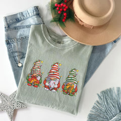 Comfort Colors® - Christmas Gnome T-Shirt - Santa Gnomes Tee - Christmas Lights Shirt - Funny Christmas - Gnome For The Holidays