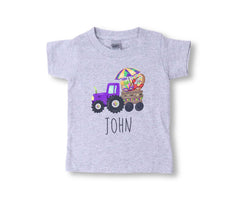 Mardi Gras Toddler Shirt - Custom Name Kids Tee - Personalized Tractor Kids Gift - Cute Mardi Gras Festival - Fat Tuesday Baby Bodysuit