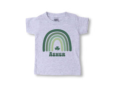 Custom Name St. Patrick's Day - Personalized Rainbow Shamrock - Kids Name T-Shirt - Custom Name Lucky Toddler Shirt - Lucky Dude Baby Outfit