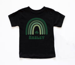 Custom Name St. Patrick's Day - Personalized Rainbow Shamrock - Kids Name T-Shirt - Custom Name Lucky Toddler Shirt - Lucky Dude Baby Outfit