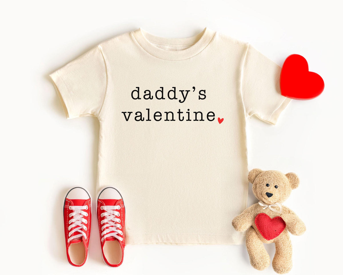 Daddy's Valentine Toddler Shirt - Valentines Day Kids Tee