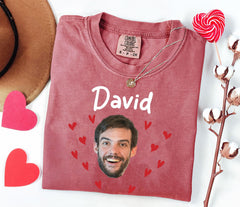 Custom Face Picture Shirt - Funny Face Heart Valentines Shirt - Valentines Gift for Boyfriend or Girlfriend
