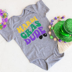 Kids Mardi Gras Shirt - Mardi Gras Dude - Retro Mardi Gras Festival Shirt -  Toddlers Youth and Babies Sizes