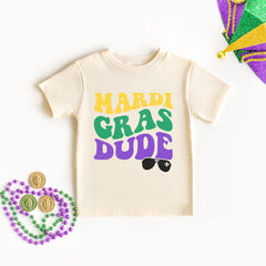 Kids Mardi Gras Shirt - Mardi Gras Dude - Retro Mardi Gras Festival Shirt -  Toddlers Youth and Babies Sizes