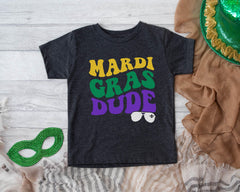 Kids Mardi Gras Shirt - Mardi Gras Dude - Retro Mardi Gras Festival Shirt -  Toddlers Youth and Babies Sizes