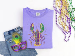 Mardi Gras Crawfish Comfort Colors® Shirt - Louisiana Tee - Mardi Gras Shirt - Festive Mardi Gras Shirt