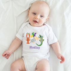 Kids Mardi Gras Shirt - Custom Name - Mardi Gras Outfit - Toddler Mardi Gras - Kids Alligator Crawfish Louisiana Tee