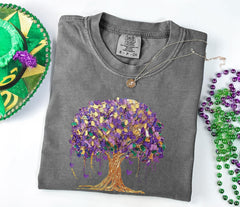 Comfort Colors® Mardi Gras Tree Shirt - Mardi Gras Beads T-Shirt - Carnival Fat Tuesday Tee - Mardi Gras Outfit