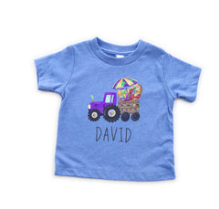 Mardi Gras Toddler Shirt - Custom Name Kids Tee - Personalized Tractor Kids Gift - Cute Mardi Gras Festival - Fat Tuesday Baby Bodysuit