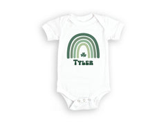 Custom Name St. Patrick's Day - Personalized Rainbow Shamrock - Kids Name T-Shirt - Custom Name Lucky Toddler Shirt - Lucky Dude Baby Outfit