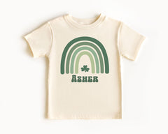 Custom Name St. Patrick's Day - Personalized Rainbow Shamrock - Kids Name T-Shirt - Custom Name Lucky Toddler Shirt - Lucky Dude Baby Outfit