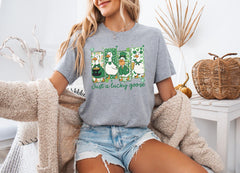 Just a Lucky Goose T-Shirt - St Patrick's Day Tee - Funny Goose Shirt - Funny Duck Tee - Irish Goose T-Shirt - Funny Irish Goose Gift