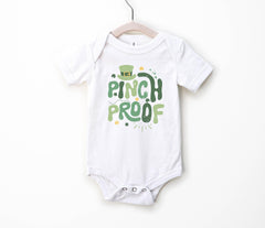 Pinch Proof Toddler Shirt - St Patrick's Day Kids Tee - Irish Kids Gift - Shamrock Sequins Baby Bodysuit - Funny Lucky Dude Outfit