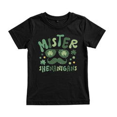 Mister Shenanigans Toddler Shirt - St Patrick's Day Kids Tee - Irish Kids Gift - Shamrock Sequins Baby Bodysuit - Funny Lucky Dude Outfit