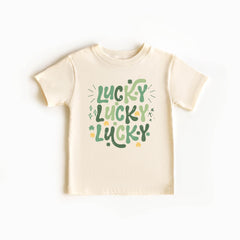 Lucky Lucky Lucky Toddler Shirt - St Patrick's Day Kids Tee - Irish Kids Gift - Shamrock Sequins Baby Bodysuit - Funny Lucky Dude Outfit