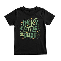 Lucky Little Dude Toddler Shirt - St Patrick's Day Kids Tee - Irish Kids Gift - Shamrock Sequins Baby Bodysuit - Funny Lucky Dude Outfit