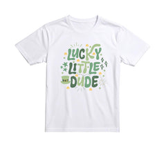 Lucky Little Dude Toddler Shirt - St Patrick's Day Kids Tee - Irish Kids Gift - Shamrock Sequins Baby Bodysuit - Funny Lucky Dude Outfit