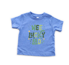Wee Lucky Lad Toddler Shirt - St Patrick's Day Kids Tee - Irish Kids Gift - Shamrock Sequins Baby Bodysuit - Funny Lucky Dude Outfit