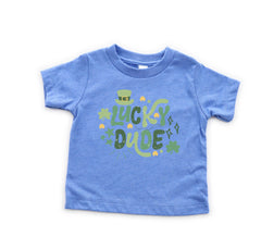 Lucky Dude Toddler Shirt - St Patrick's Day Kids Tee - Irish Kids Gift - Shamrock Sequins Baby Bodysuit - Funny Lucky Dude Outfit
