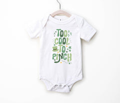 Too Cool to Pinch Toddler Shirt - St Patrick's Day Kids Tee - Irish Kids Gift - Shamrock Sequins Baby Bodysuit - Funny Lucky Dude Outfit