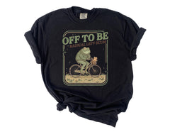 Comfort Colors® Off To Be Radical Left Scum Shirt - Frog and Cat on Bicycle - Resistance Tee - Political Protest - Human Rights Tee