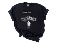 Comfort Colors® Nihilist Penguin T-Shirt - But Why Penguin Tee - Sad Penguin Mountains - Funny Meme Shirt - Documentary Penguin