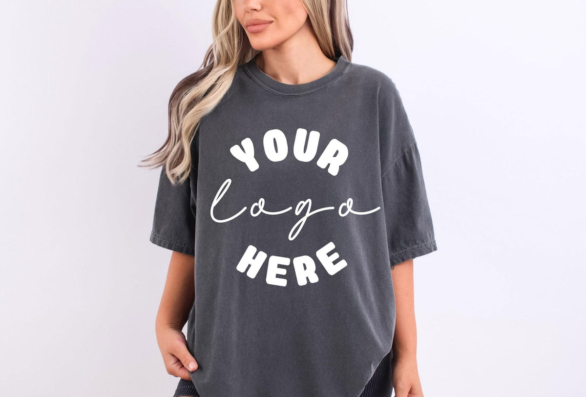 Comfort Colors® Custom Logo Design, Company Logo, Team Logo, Personalized Logo T Shirt, Your Text Here, Create Your Graphic Logo, Add Text