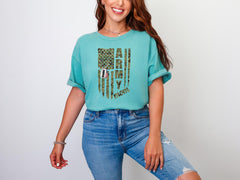 Comfort Colors® Army Mom Personalized T-Shirt - Proud Army Mom Tee - Custom Army Wife -  Military Mom Shirt - Military Family Gift