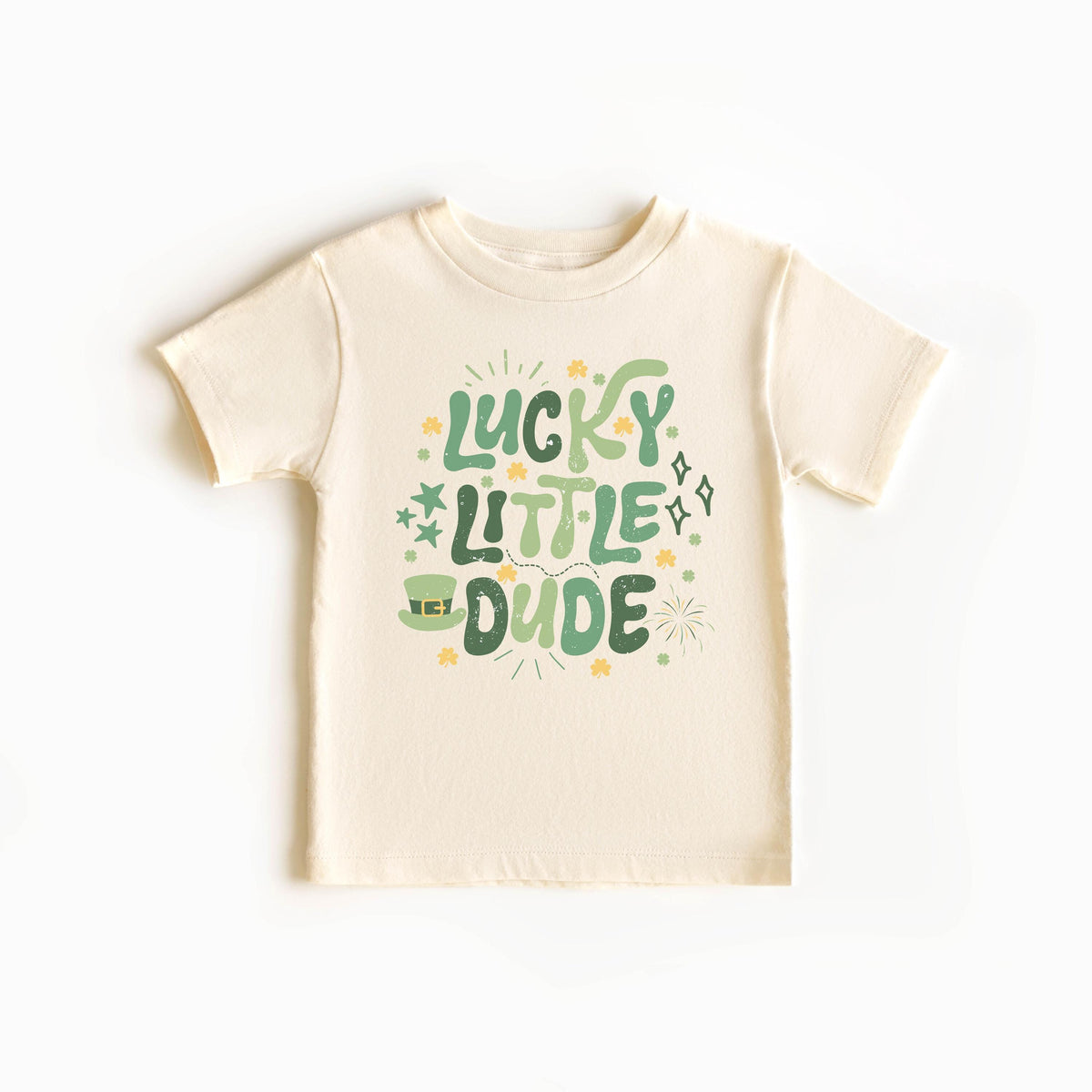 Lucky Little Dude Toddler Shirt - St Patrick's Day Kids Tee - Irish Kids Gift - Shamrock Sequins Baby Bodysuit - Funny Lucky Dude Outfit