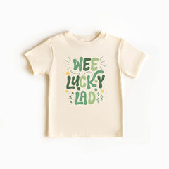 Wee Lucky Lad Toddler Shirt - St Patrick's Day Kids Tee - Irish Kids Gift - Shamrock Sequins Baby Bodysuit - Funny Lucky Dude Outfit