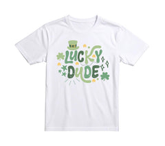 Lucky Dude Toddler Shirt - St Patrick's Day Kids Tee - Irish Kids Gift - Shamrock Sequins Baby Bodysuit - Funny Lucky Dude Outfit