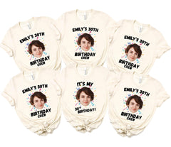 Custom Face Birthday Shirts - Funny Party Crew Tees - Matching Birthday Group T-Shirts