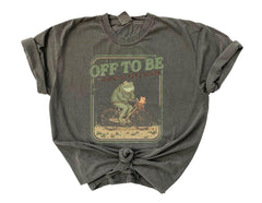 Comfort Colors® Off To Be Radical Left Scum Shirt - Frog and Cat on Bicycle - Resistance Tee - Political Protest - Human Rights Tee