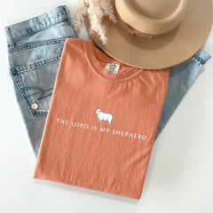 Comfort Colors® The Lord Is My Shepherd Shirt - Sheep T-Shirt - Faith Apparel - Christian Tee - Psalm 23 Shirt - Bible Verse - Religious Tee