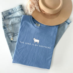 Comfort Colors® The Lord Is My Shepherd Shirt - Sheep T-Shirt - Faith Apparel - Christian Tee - Psalm 23 Shirt - Bible Verse - Religious Tee