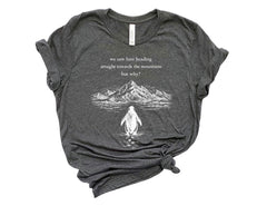 Nihilist Penguin T-Shirt - But Why Penguin Tee - Sad Penguin Mountains - Funny Meme Shirt - Documentary Penguin - Hiking Tee for Adventurer