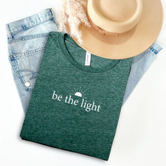 Be The Light T-Shirt - Christian Tee - Matthew 5:14 - Bible Verse Shirt - Jesus Lover - Minimalist Religious Mom Gift - Church Shirt